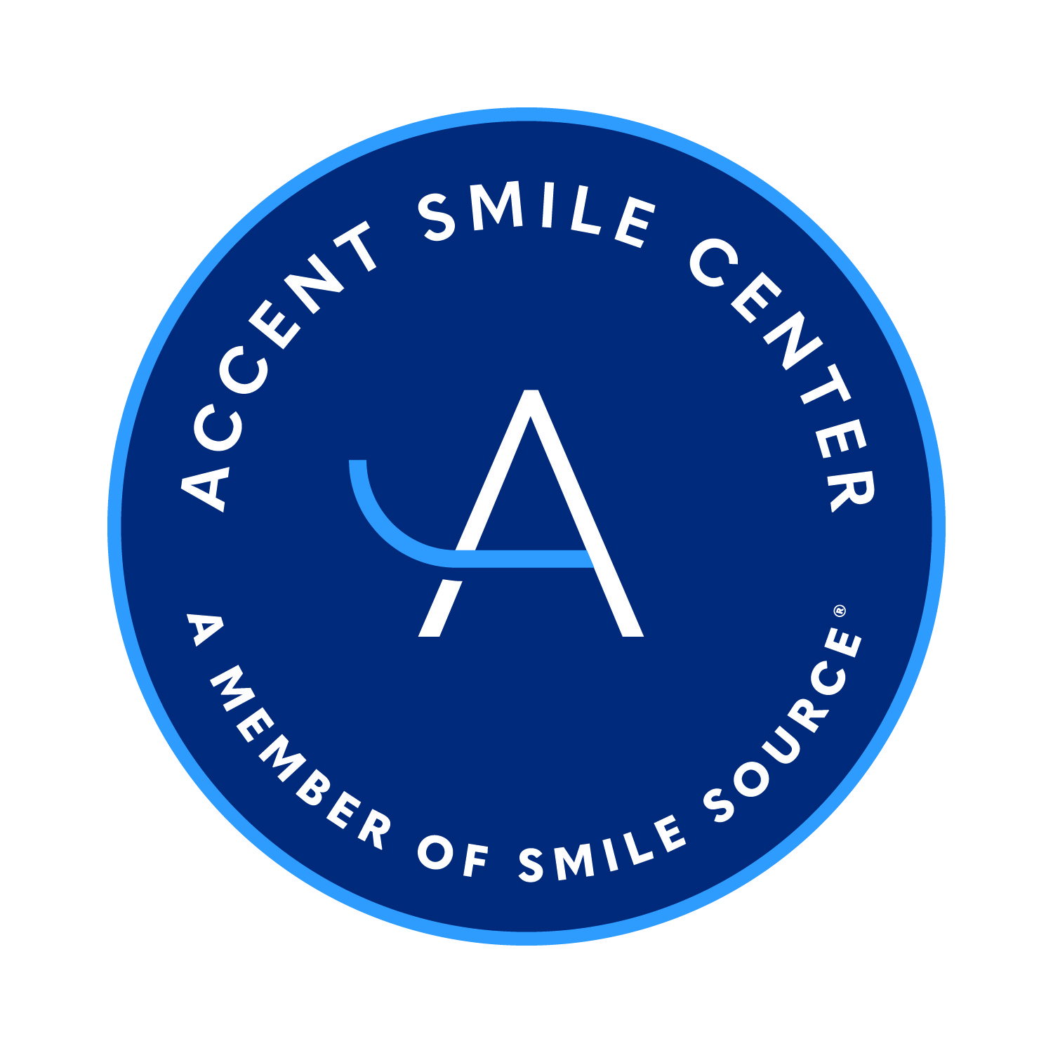 Accent Smile Center_circle reversed logo